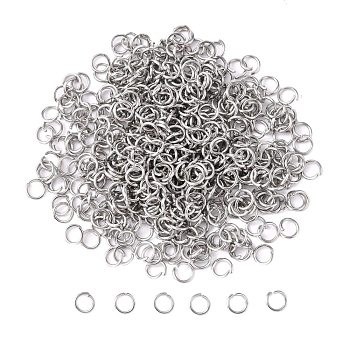 304 Stainless Steel Open Jump Rings, Stainless Steel Color, 21 Gauge, 5x0.7mm, Inner Diameter: 3.6mm, about 5000pcs/bag