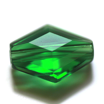 Imitation Austrian Crystal Beads, Grade AAA, Faceted, Bicone, Green, 14x12x6mm, Hole: 0.9~1mm