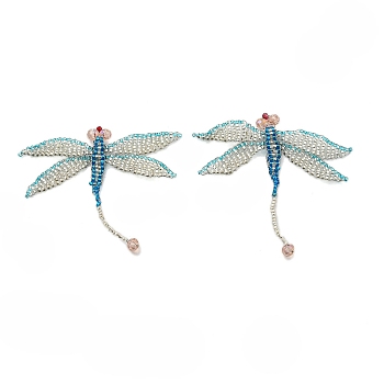 Glass Cabochons, Dragonfly, Dragonfly, 76x80x4.5mm