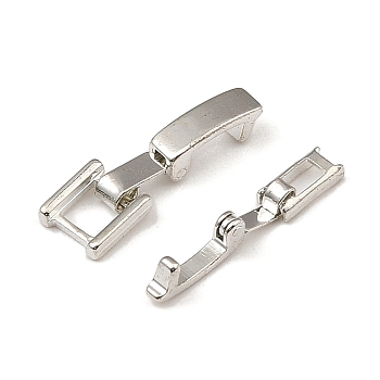 20Pcs 2 Styles Eco-Friendly Brass Watch Band Clasps, Platinum, 15~16x3.5~6.5x4mm, 10pcs/style