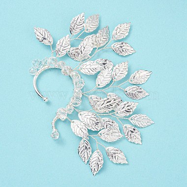Alloy Leaf Cuff Earrings(EJEW-P246-02S)-3