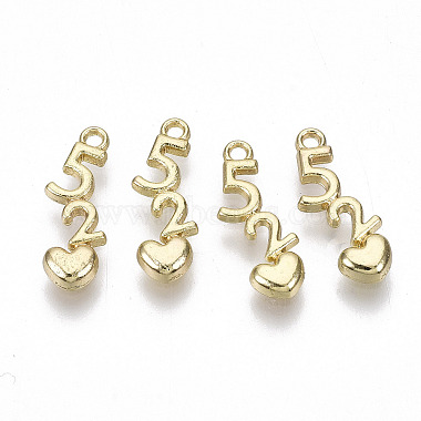 Light Gold Number Alloy Charms
