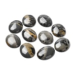 Natural Dendritic Jasper Cabochons, Chohua Jasper, Oval, 40x30x8~8.5mm(X-G-F608-02A-01)