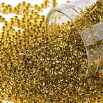 TOHO Round Seed Beads, Japanese Seed Beads, (745) Copper Lined Marigold, 11/0, 2.2mm, Hole: 0.8mm, about 5555pcs/50g(SEED-XTR11-0745)