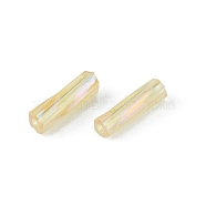 900Pcs Transparent Glass Twist Bugle Beads, Round Hole, Pale Goldenrod, 6x2mm, Hole: 0.8mm(EGLA-WH0003-01H)