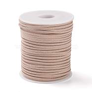 45M Faux Suede Cord, Faux Suede Lace, Tan, 2~2.5x1.5~2mm, about 50 Yards(45m)/Roll(LW-M003-10)