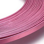 Aluminum Wire, Flat Craft Wire, Bezel Strip Wire for Cabochons Jewelry Making, Flamingo, 3x1mm, about 5m/roll(AW-WH0002-09C)