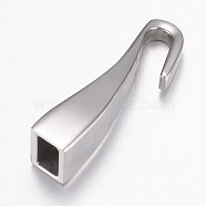 304 Stainless Steel S Hook Clasps, Stainless Steel Color, 31x9.5x7mm, Hole: 4x8mm(STAS-G071-52P)