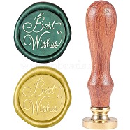 Wax Seal Stamp Set, Sealing Wax Stamp Solid Brass Head,  Wood Handle Retro Brass Stamp Kit Removable, for Envelopes Invitations, Gift Card, Word, 83x22mm(AJEW-WH0208-565)