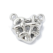 Alloy Link Charms, Heart, Platinum, 12x14x5mm, Hole: 1mm(PALLOY-S188-04P)