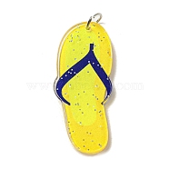 Printed Acrylic Pendants, with Iron Jump Ring, Shoes, 44x18.5x2.5mm, Hole: 5.5mm(OACR-G030-02A)
