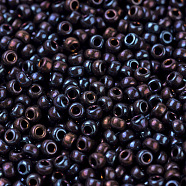 MIYUKI Round Rocailles Beads, Japanese Seed Beads, 11/0, (RR466) Metallic Dark Raspberry Gold Luster, 2x1.3mm, Hole: 0.8mm, about 50000pcs/pound(SEED-G007-RR0466)