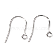 Original Color Earring Findings, with Horizontal Loop 304 Stainless Steel Ear Wire, 22x18mm, Hole: 2.2mm, Pin: 0.7mm(X-STAS-H020-NF)