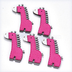 Faux Suede Patches, Costume Ornament Accessories, for Magic Tape Hair Clip Making, Giraffe, Deep Pink, 53x39x3mm(FIND-R075-44)