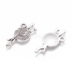 Tibetan Style Alloy Pendant, Cadmium Free & Nickel Free & Lead Free, Antique Silver, about 26mm long, 11mm wide, 1.5mm thick, hole:2mm(X-LF10465Y-NF)