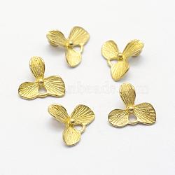 Brass Pendants, Lead Free & Cadmium Free & Nickel Free, Flower, Raw(Unplated), 11x9.5x2mm, Hole: 1.5mm(KK-F721-003C-RS)