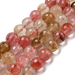 Tigerskin Glass Beads Strands, (128 Facets)Faceted, Round, 10mm, Hole: 1.2mm, about 37pcs/strand, 14.96 inch(38cm)(G-E571-A07-03)