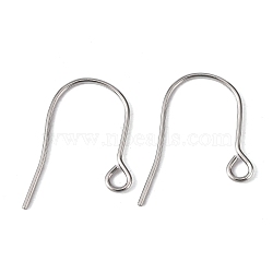 Original Color Earring Findings, with Horizontal Loop 304 Stainless Steel Ear Wire, 22x18mm, Hole: 2.2mm, Pin: 0.7mm(X-STAS-H020-NF)