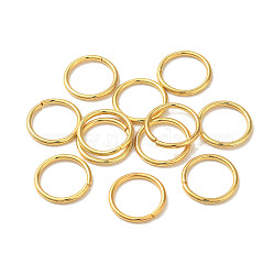 304 Stainless Steel Open Jump Rings, Real 18K Gold Plated, 10x1mm, Inner Diameter: 8mm(STAS-K285-02K-G)