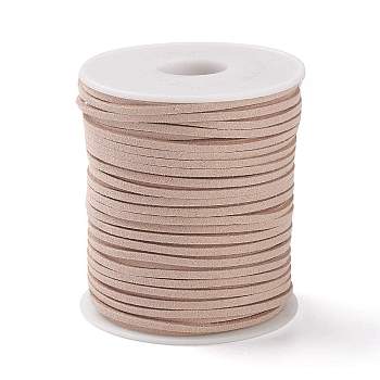 45M Faux Suede Cord, Faux Suede Lace, Tan, 2~2.5x1.5~2mm, about 50 Yards(45m)/Roll