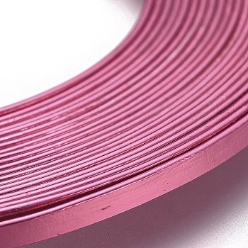 Aluminum Wire, Flat Craft Wire, Bezel Strip Wire for Cabochons Jewelry Making, Flamingo, 3x1mm, about 5m/roll