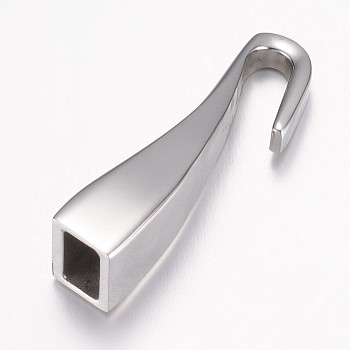 304 Stainless Steel S Hook Clasps, Stainless Steel Color, 31x9.5x7mm, Hole: 4x8mm