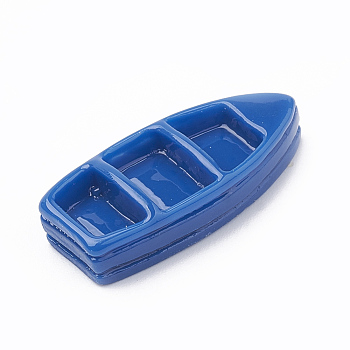 Resin Cabochons, Boat, Royal Blue, 27x11.5x6mm
