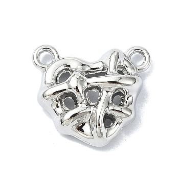 Alloy Link Charms, Heart, Platinum, 12x14x5mm, Hole: 1mm