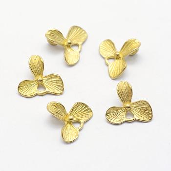 Brass Pendants, Lead Free & Cadmium Free & Nickel Free, Flower, Raw(Unplated), 11x9.5x2mm, Hole: 1.5mm