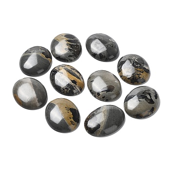 Natural Dendritic Jasper Cabochons, Chohua Jasper, Oval, 40x30x8~8.5mm