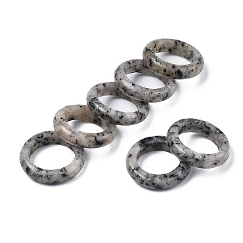 Natural Dalmatian Jasper Plain Band Ring, Gemstone Jewelry for Women, US Size 5 1/2(16.1mm)~US Size 8 3/4(18.7mm)