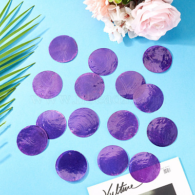 50Pcs Dyed Natural Shell Connector Charms(SHEL-TA0001-18D)-5