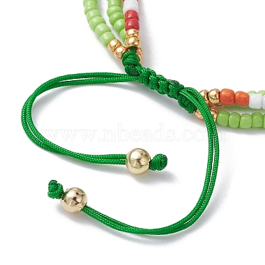 pulsera de múltiples hilos ajustable con cuentas de semillas de vidrio de triple capa(BJEW-MZ00048-05)-3