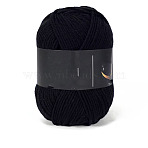 4-Ply Milk Acrylic Fiber Yarn for Tufting Gun Rugs, Amigurumi Yarn, Crochet Yarn, for Sweater Hat Socks Baby Blankets, Black, 2.5mm, about 113.74 Yards(104m)/Skein(PW-WG79AB6-36-1)