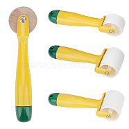 Gorgecraft Plastic Roller, with Wood Spool, for Printmaking, Yellow, 4pcs/set(TOOL-GF0001-67)
