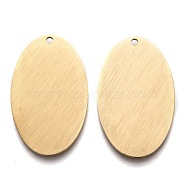 Ion Plating(IP) 304 Stainless Steel Pendants, Stamping Blank Tag, Laser Cut, Double Side Drawbench Effect, Oval, Golden, 30.5x19x1mm, Hole: 1.6mm(STAS-O133-01F-G)