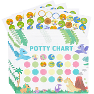 Paper Self Adhesive Reward Stickers, Potty Training Decals for Classroom Students, Kids, Round Shape, Dinosaur, 101~255x99~255x0.2~0.3mm(DIY-WH0488-30B)