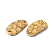 Brass Connector Charms, Double-Sided Textured Egg Links, Raw(Unplated), 14.5x8x1mm, Hole: 1.4mm(KK-WH0062-27C)