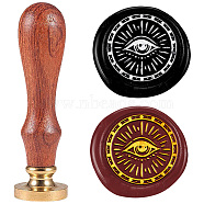 Wax Seal Stamp Set, Sealing Wax Stamp Solid Brass Head with Wood Handle, for Envelopes Invitations, Gift Card, Eye, 83x22mm, Stamps: 25x14.5mm(AJEW-WH0208-1372)