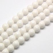 Natural Malaysia Jade Bead Strands, Round, Dyed, Beads, White, 8mm, Hole: 1mm, about 49pcs/strand, 15.4 inch(X-G-M101-8mm-10)