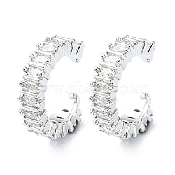 Rack Plating Brass Micro Pave Cubic Zirconia Cuff Earring, Cadmium Free & Lead Free, Long-Lasting Plated, Platinum, 15.5x4x13mm(EJEW-C086-10P)