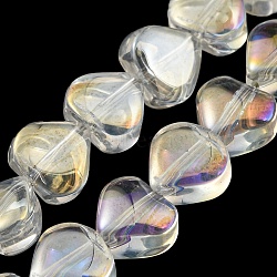 AB Color Plated Electroplate Transparent Glass Beads Strands, Heart, Clear AB, 5.5x6x4mm, Hole: 0.9mm, about 110pcs/strand, 23.23 inch(59cm)(EGLA-G037-09A-AB01)