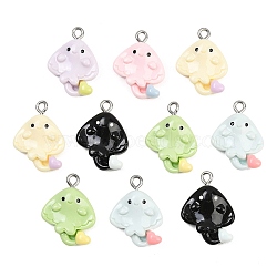 Opaque Resin Pendants, with 201 Stainless Steel Loops, Manta Ray Charms, Mixed Color, 21.5x16.5x6mm, Hole: 1.5mm(RE-CBA5D24-03)