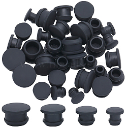 32Pcs 4 Style Silicone Bottle Seal Plug, Reusable Replacement Bottle Stopper, Black, 10~16x9~10mm, pin: 6~12mm, 8pcs/style(AJEW-GF0008-10C-01)