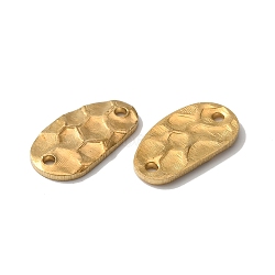 Brass Connector Charms, Double-Sided Textured Egg Links, Raw(Unplated), 14.5x8x1mm, Hole: 1.4mm(KK-WH0062-27C)