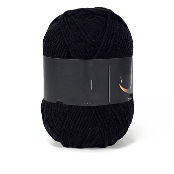 4-Ply Milk Acrylic Fiber Yarn for Tufting Gun Rugs, Amigurumi Yarn, Crochet Yarn, for Sweater Hat Socks Baby Blankets, Black, 2.5mm, about 113.74 Yards(104m)/Skein