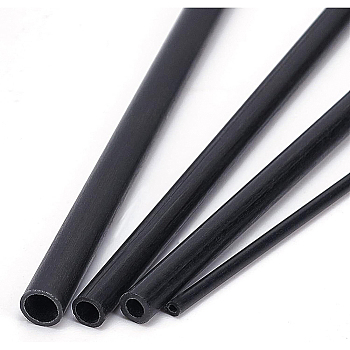 BENECREAT 8Pcs 4 Style Round Carbon Fiber Rod, for Model Airplane DIY Craft, Black, 200x1.5~5mm, 2pcs/style