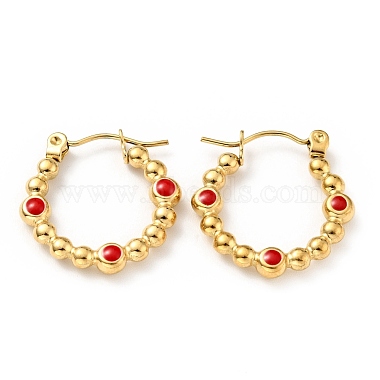 Red Teardrop 304 Stainless Steel Earrings