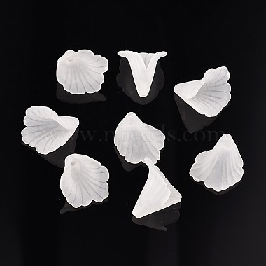 Transparent Frosted Acrylic Flower Beads(X-PL551)-2