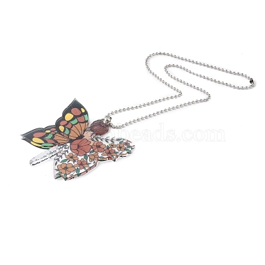 カラフルな蝶の天使のアクリルペンダントの装飾(RJEW-E007-03P-07)-2